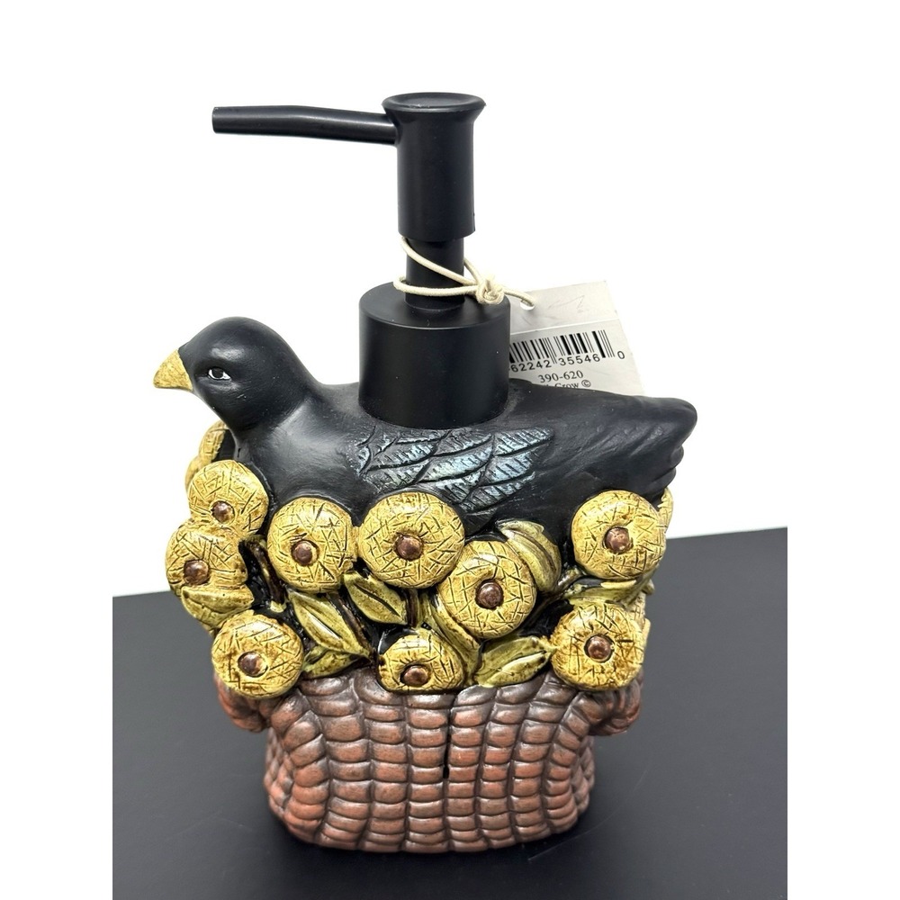 Teresa Kogut Folk Crow Collection Bath Set 12 Rings Soap Dispenser Toothbrush NW - Picture 8 of 9